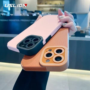 uslion candy colors stripe phone case for iphone 11 12 13 pro max silicone xr xs max x 7 8 plus soft shockproof case back cover free global shipping