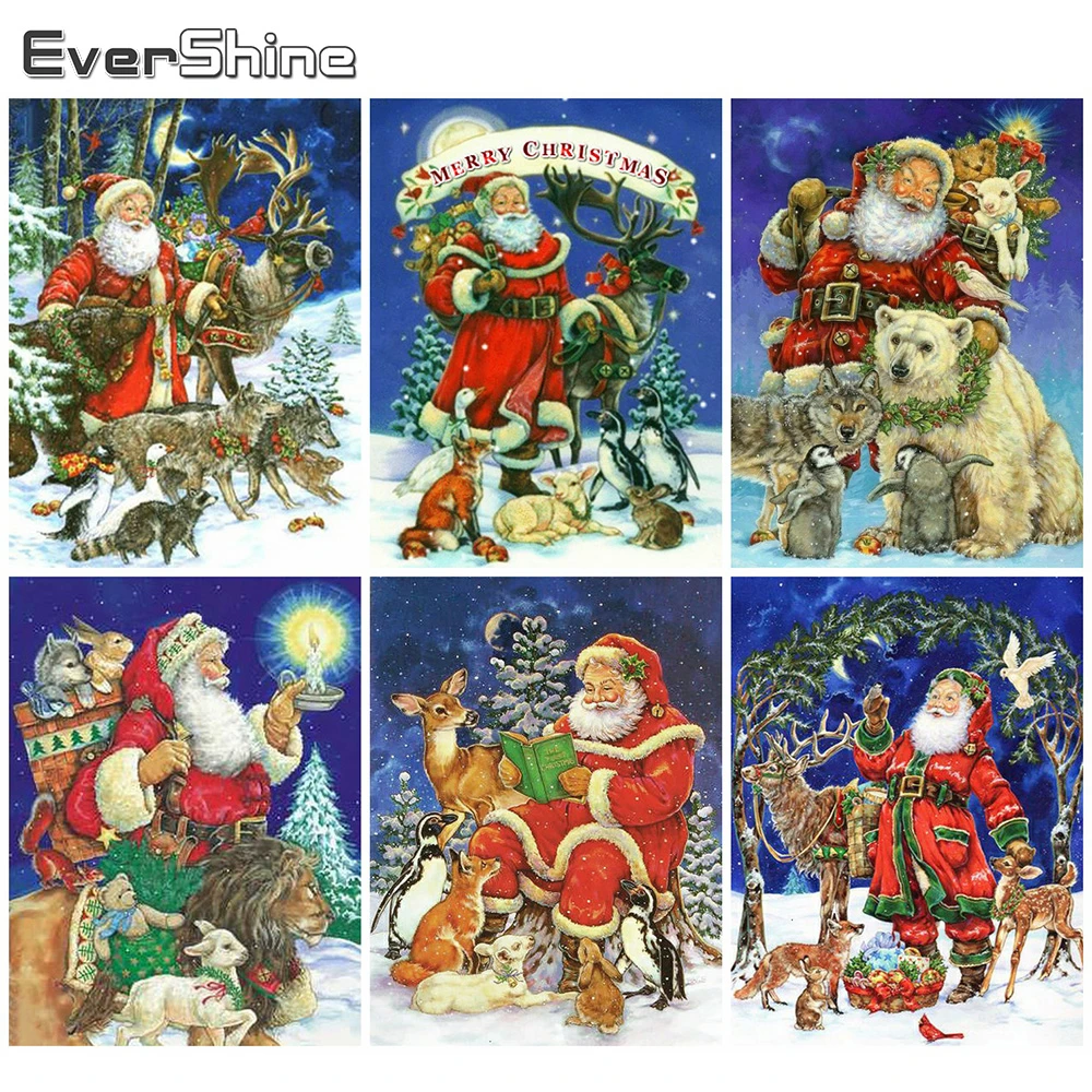 

Evershine Алмазная вышивка Дед Мороз картина стразы полная площадь 5D DIY Алмазный мозаика мультфильм вышивка крестом подарок ручной работы
