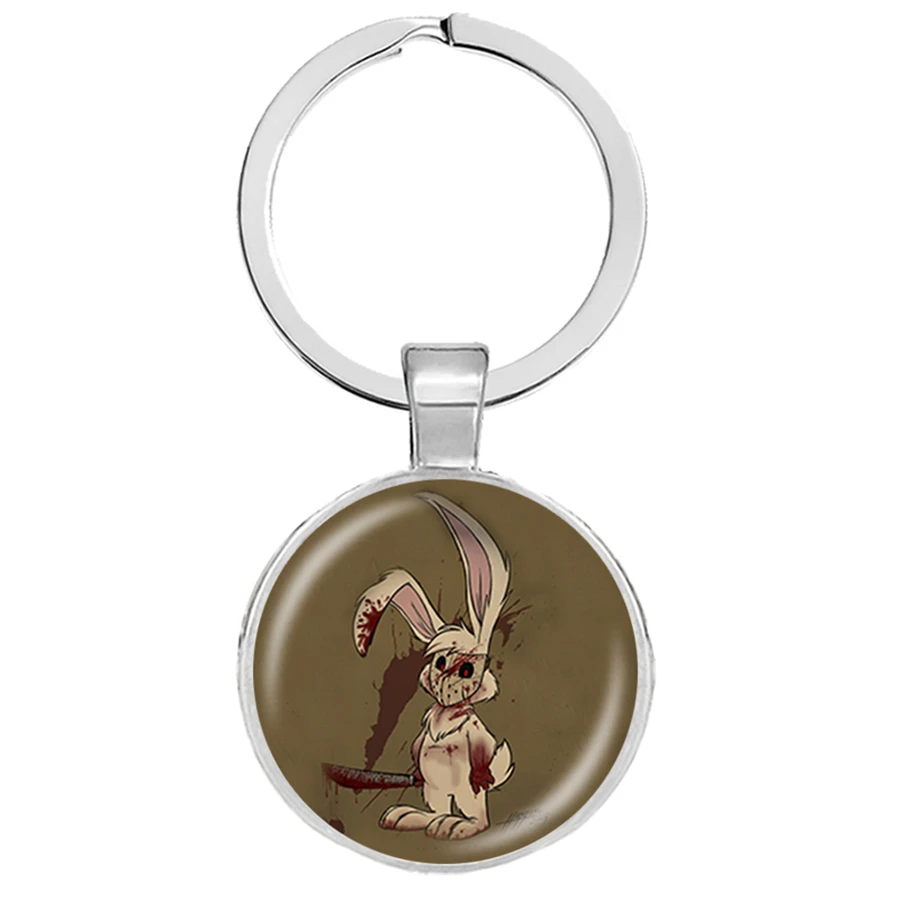 Новые брелки в виде кролика ужасов стеклянный кабошон бессердечные подвески