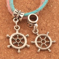 dots rudder big hole beads 15x30mm 30pcs zinc alloy dangle fit european charm bracelets b010