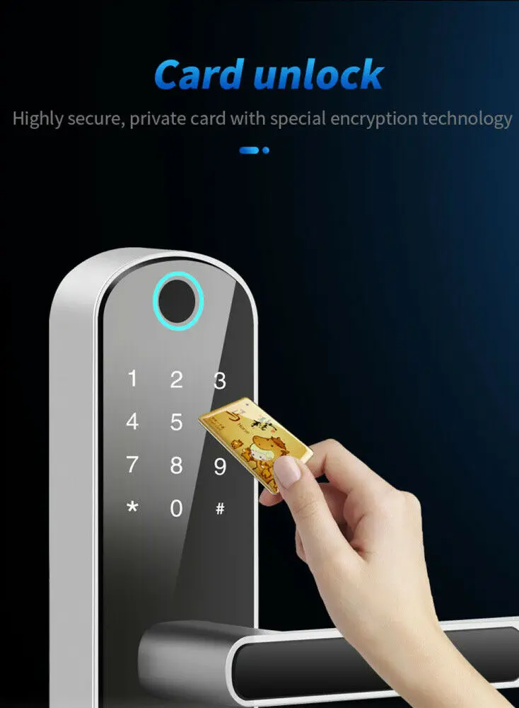 Digital Bluetooth Smart Fingerprint Door Locks Code Wifi Card Security Doorlock Office Remote Control AI Sound | Безопасность и