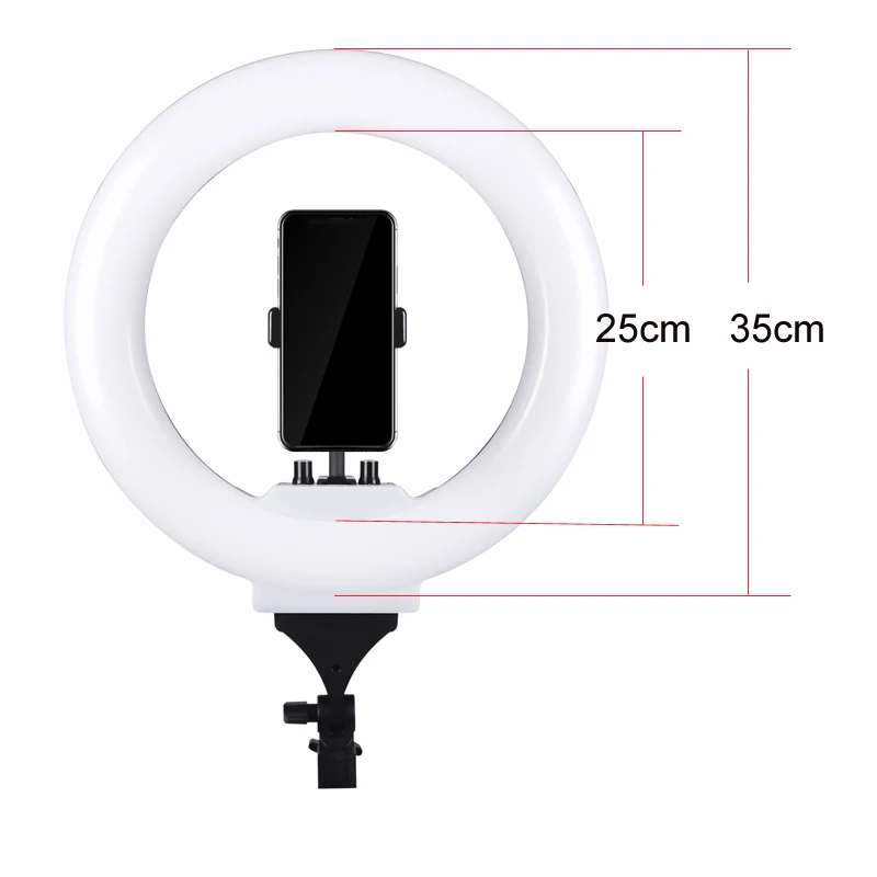 Фотостудия 14 &quotLED Selfie кольцевой свет 3200 5600K бесступенчатое регулируемое