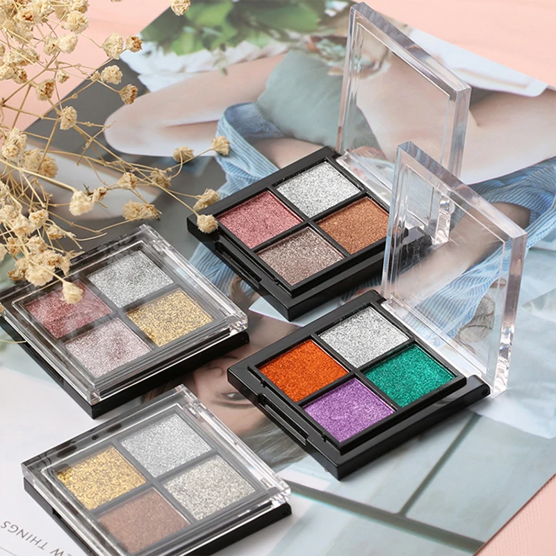 O.R.I Four Color Solid Mirror Nail Powder Holographic Decoration Manicure Tool Set Glitter Aurora Chrome Nail Pigment Powder