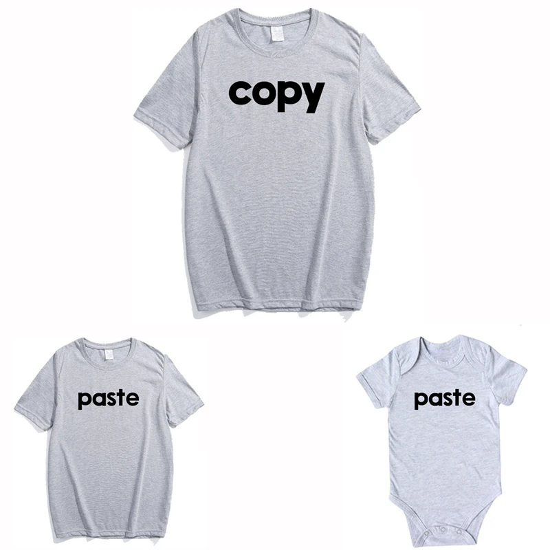 Ropa a juego para la familia, camiseta de pasta de copia para mam&aacute;, hija, hijo, apariencia familiar, padre, beb&eacute;, Pelele de verano con letras, trajes para ni&ntilde;os-2