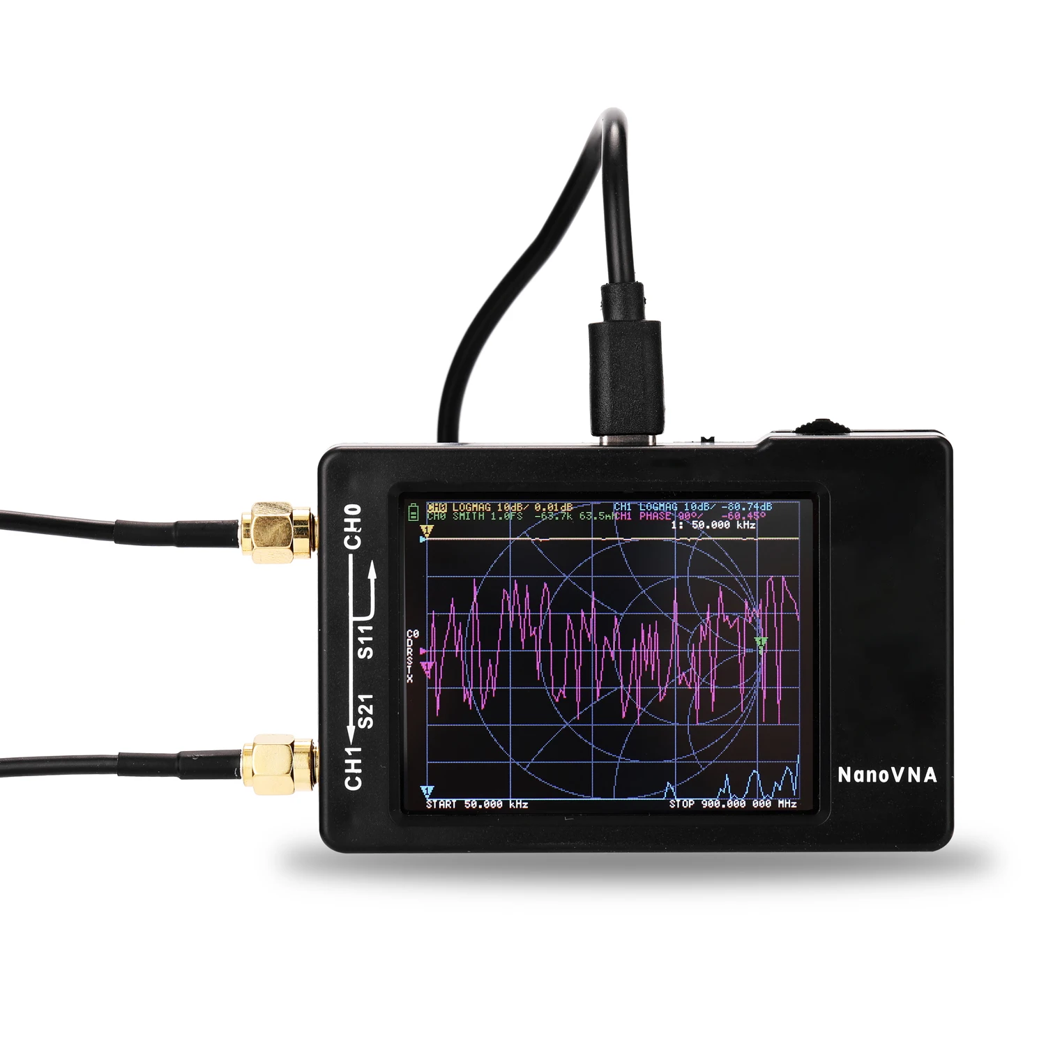 Vector Network Analyzer 50KHz-900MHz Digital Display Touching Screen Shortwave MF HF VHF UHF Antenna Standing Wave |
