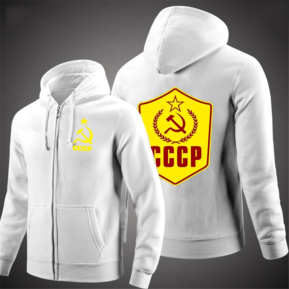 

2021 Autumn Sweatshirts Men Solid Sport Slim Fit Harajuku Jumpers Men Casual Jacket Hoodies Streetwear CCCP Men Clothes Coat