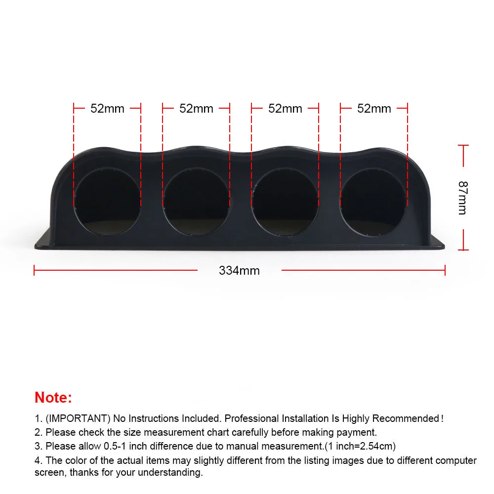 

Car modified 52MM universal instrument seat 4 hole racing instrument mounting fixed bracket ABS black carbon fiber