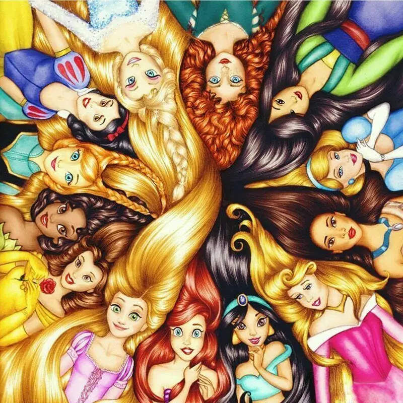 

DIY Diamond Painting Cross Stitch Princess Collection Full Diamond Square Diamond Embroidery Mosaic Christmas Minnie Gift