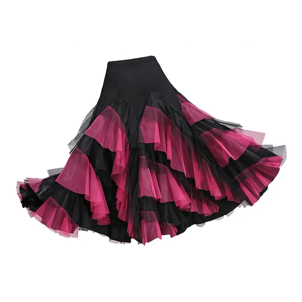 

Latin Cha Cha Ballroom Dance Long Training Skirt Rumba Samba Dress