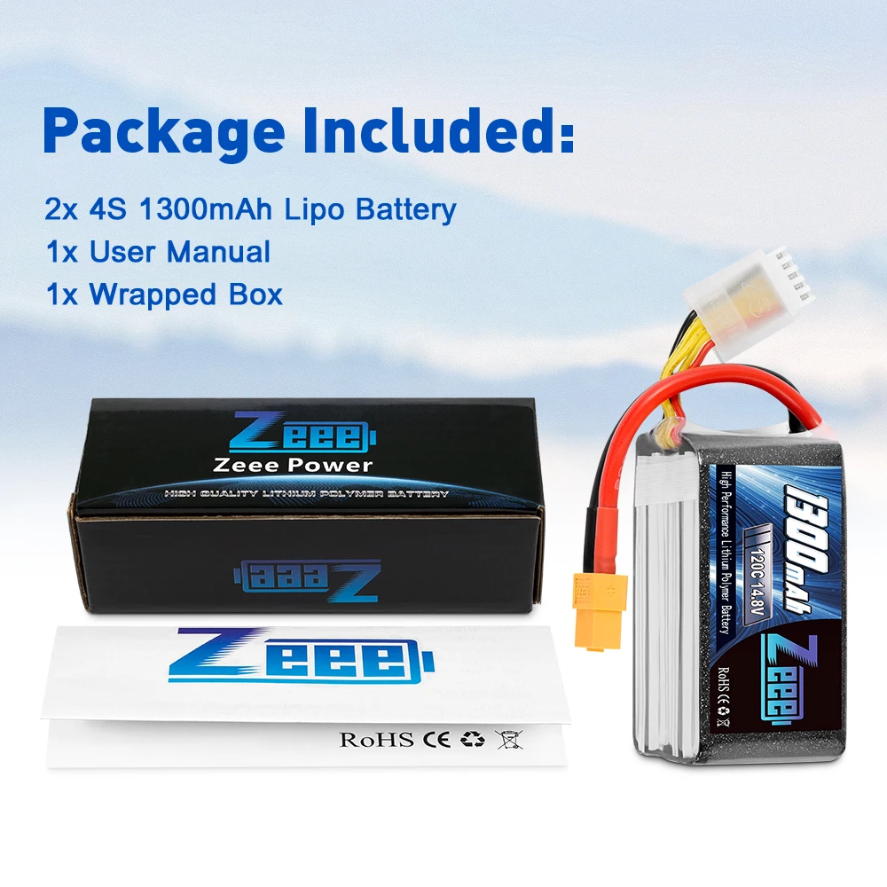 Аккумулятор Zeee Lipo 14 8 в 120C 1300 мАч 2 блока фотографическая батарея с разъемом XT60 для