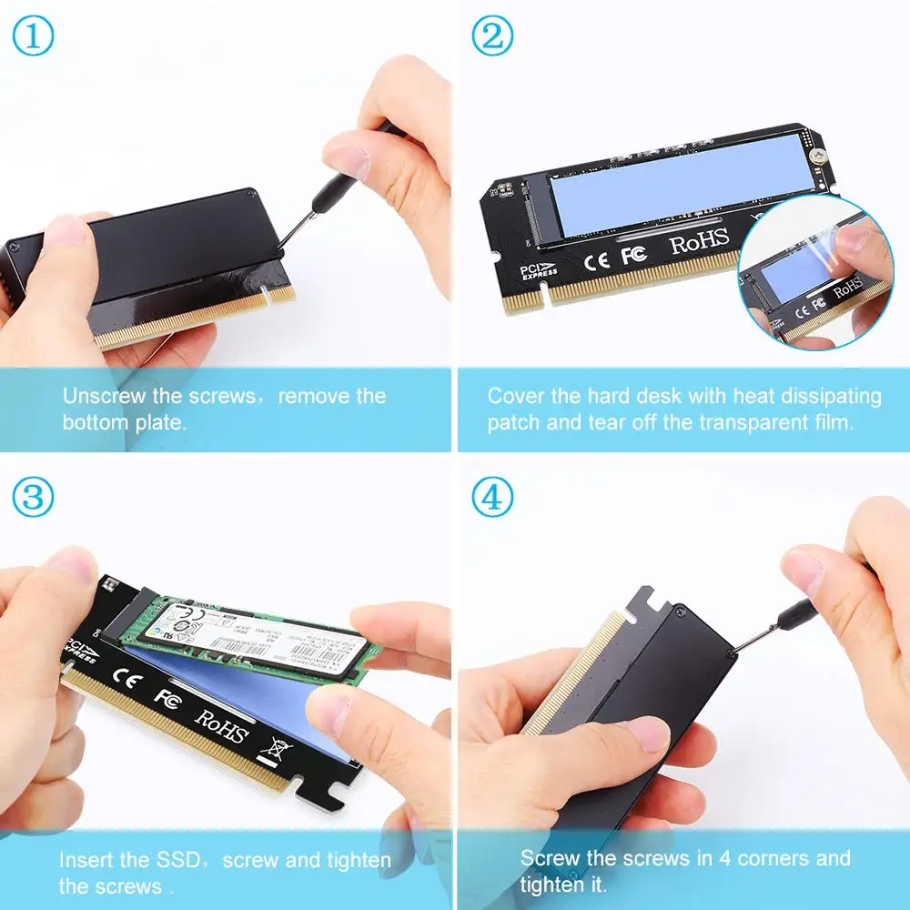 Onvian m.2 to pcie x16 adapter Card pci-e convert NVMe SSD Adaptor m2 M Key Interface PCI Express 3.0 | Компьютеры и офис
