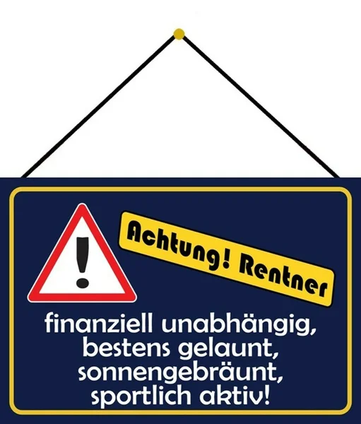 

Attention Pensioners Tin Sign Metal 20 X 30 CM