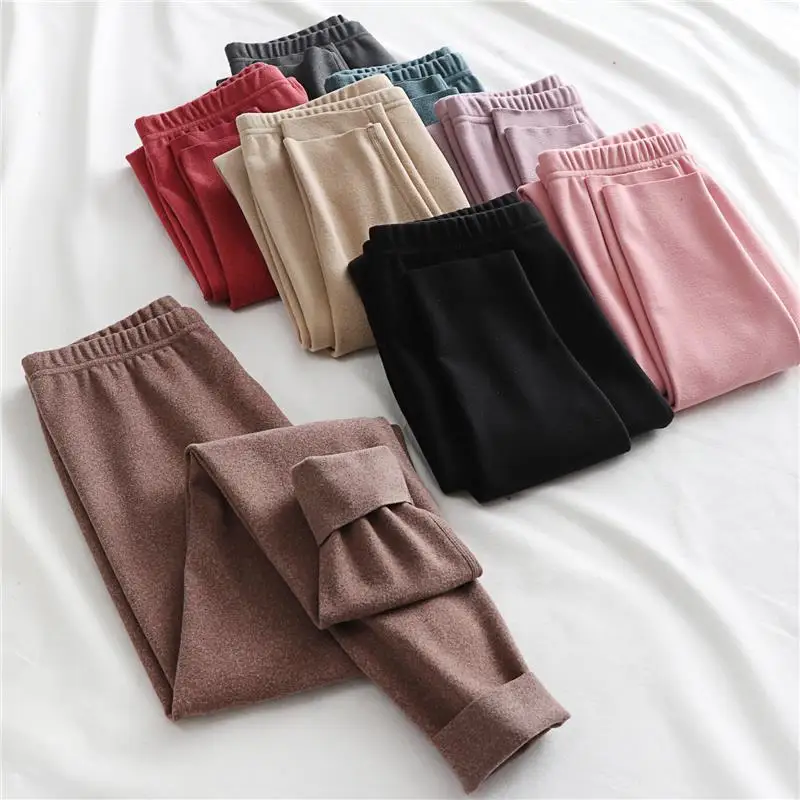 Women 2023 Spring Autumn Cotton Seamless Leggings Female High Waist Leggings Ladies Fashion Fitness Slim Warm Legging Pants L435