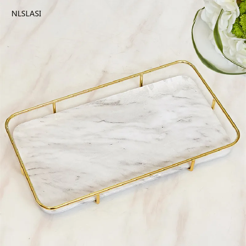 

Nordic Marble Texture Ceramic Tray Multi-function Rectangular Storage Tray Home Kitchen Bathroom Supplies Fruit Dessert Tray