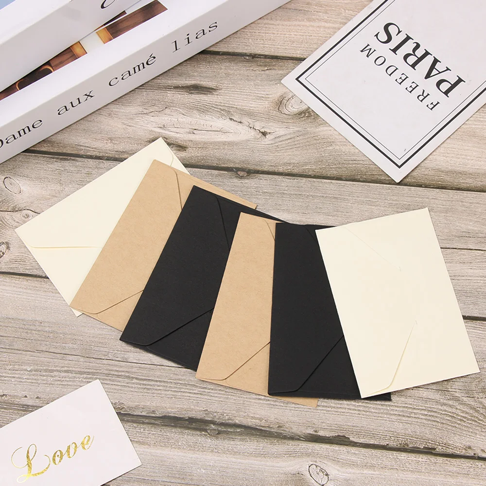 Белая черная крафт бумага пустая конверты для окон свадебные приглашения