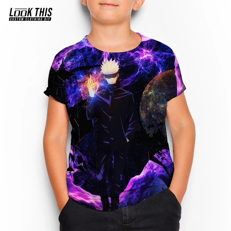 

Jujutsu Kaisen 3D Print Boys Oversized T-Shirt Summer Children Tops Tee Funny Anime Harajuku Kid Tops Short Sleeve Streetwear