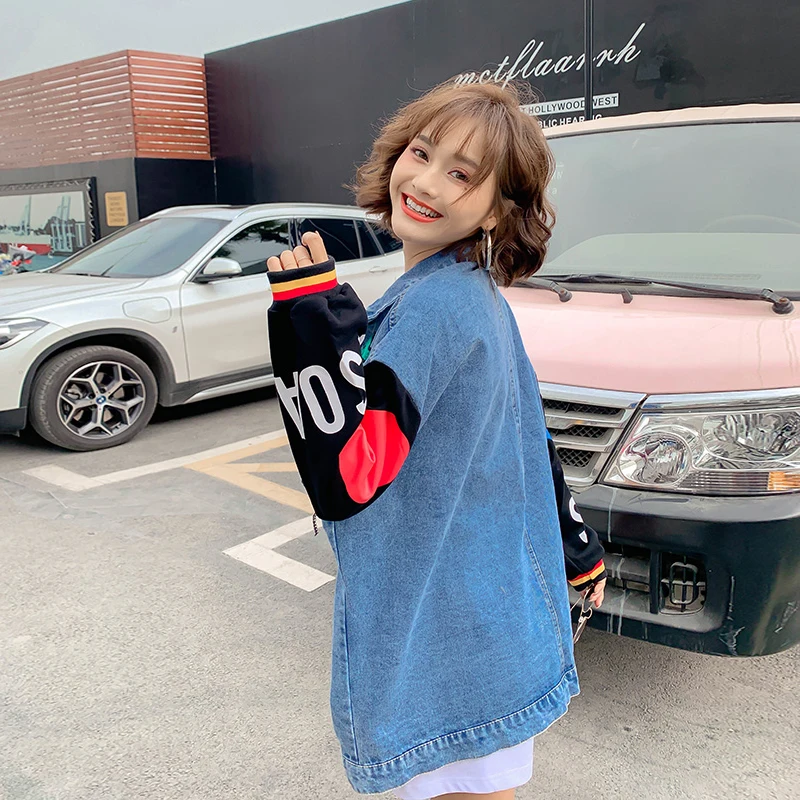 Женские джинсовые куртки с блестками шикарные в стиле пэчворк весна осень