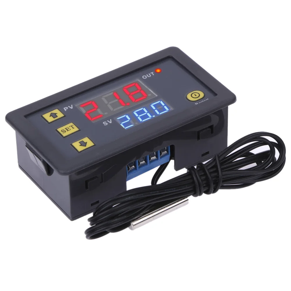 

W3230 12V 24V AC110-220V Probe line 20A Digital Temperature Control LED Display Thermostat With Heat/Cooling Control Instrument
