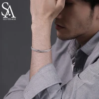 sa silverage fashion jewelry to send boyfriend gifts hip hop style s990 silver bracelet mens sterling silver handmade