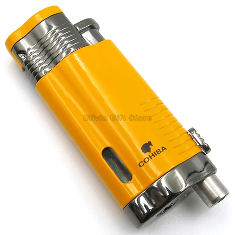 COHIBA классический 3 синий фонарь струйный металлический сигары зажигалка табак