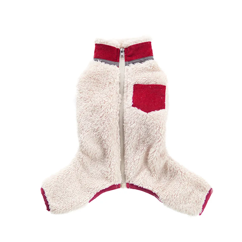 

Pet winter plush collar cotton Teddy Bear Snow Nairi long leg thickened dog four feet winter clothes