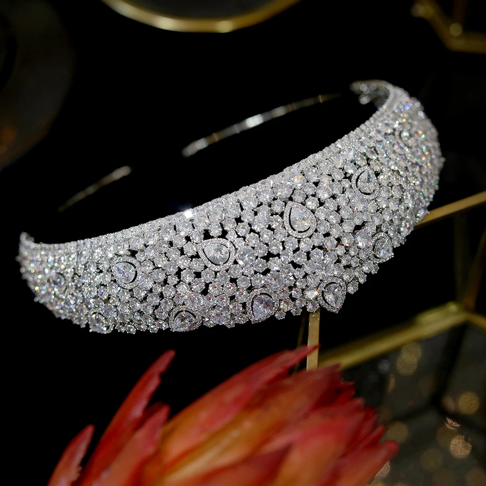 

New High-Quality Bridal Stunning European Zircon Crown Crystal Crown Wedding Hair Accessories ASNORA Shiny Tiaras