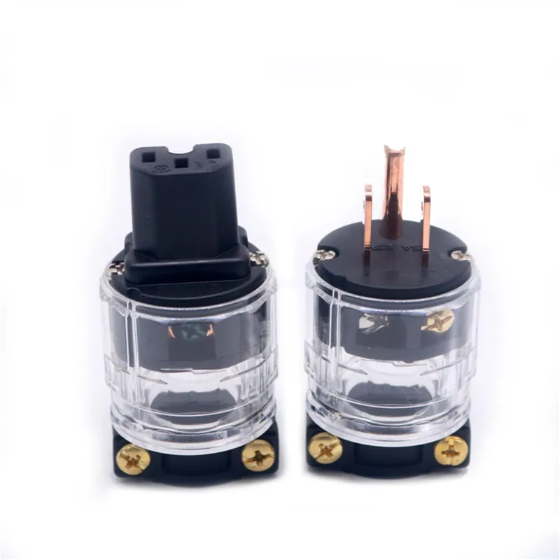 XSSH аудио Красный медный прозрачный Чехол DIY 15A 125V AC Power Электрический штекер