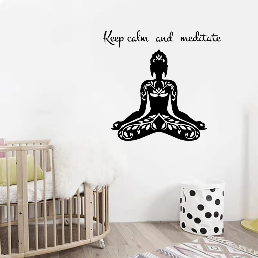 Будда настенный стикер виниловый Декор для гостиной Детская комната модные Йога