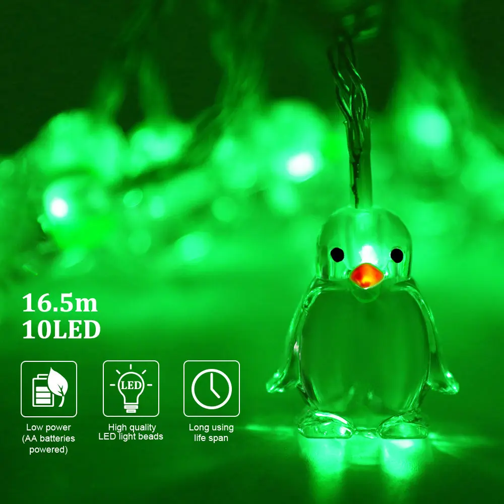 

LED String Lights Atmosphere Decoration Battery Powered Fairy Light Christmas LED Penguin String Penguin Animal Shaped