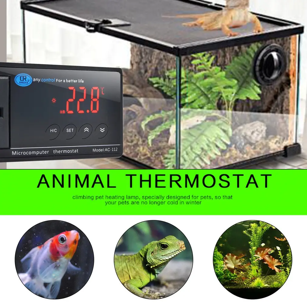 AC 112V аквариумная рептилия регулятор температуры цифровой дисплей