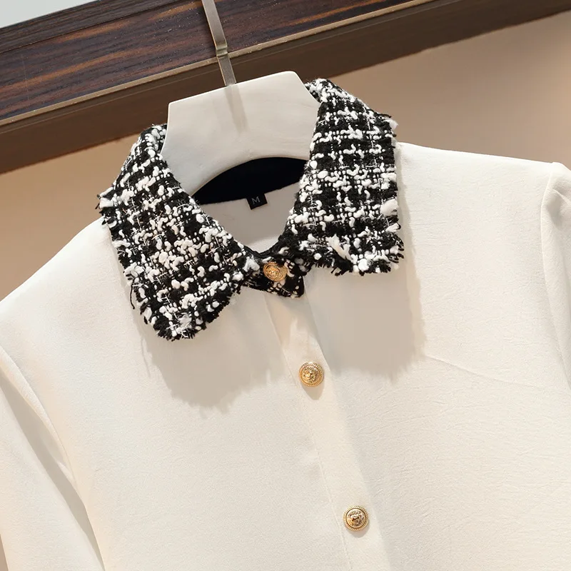 Осень 2020 Высококачественная элегантная женская шифоновая рубашка с кисточками