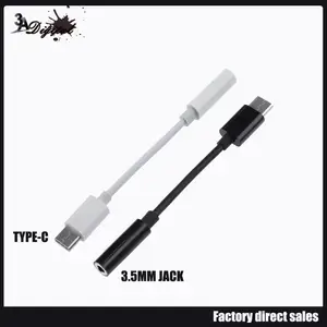 Адаптер для наушников с разъемом USB Type-C на штекер 3,5 мм, AUX адаптер Type-C 3,5, аудиокабель-конвертер для Huawei Mate10 P20 Xiaomi 6