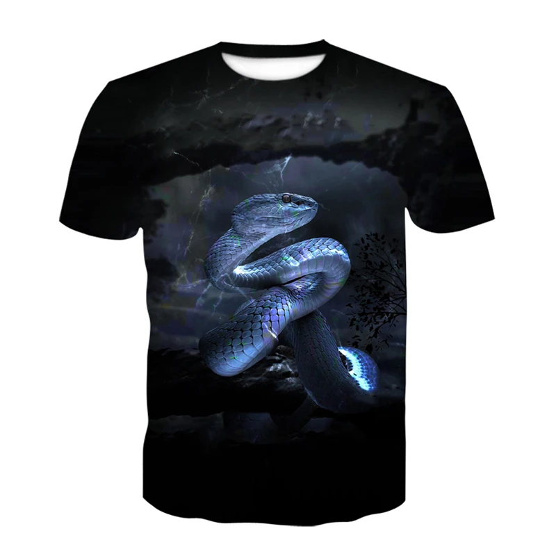 

2020 New Fashion Lizard Snake T-shirt Men's Animal Tshirt Cool Casual Style Pattern 3D T Shirt Summer Trend Short Sleeve