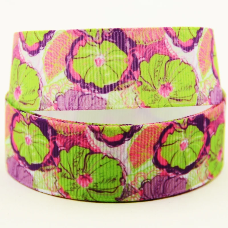 

Репсовая лента с цветочным принтом, 22 мм, 25 мм, 38 мм, 75 мм, 10 ярдов