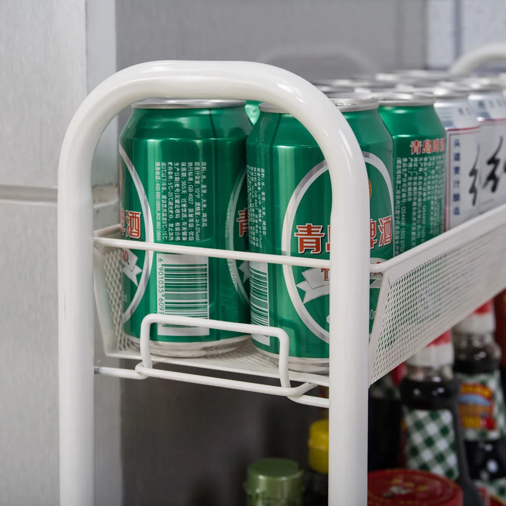 

Trolley 4Tier Utility Cart Multi-Function Trolley Storage Trolley Kitchen Foldable Trolley Rolling Metal Trolley