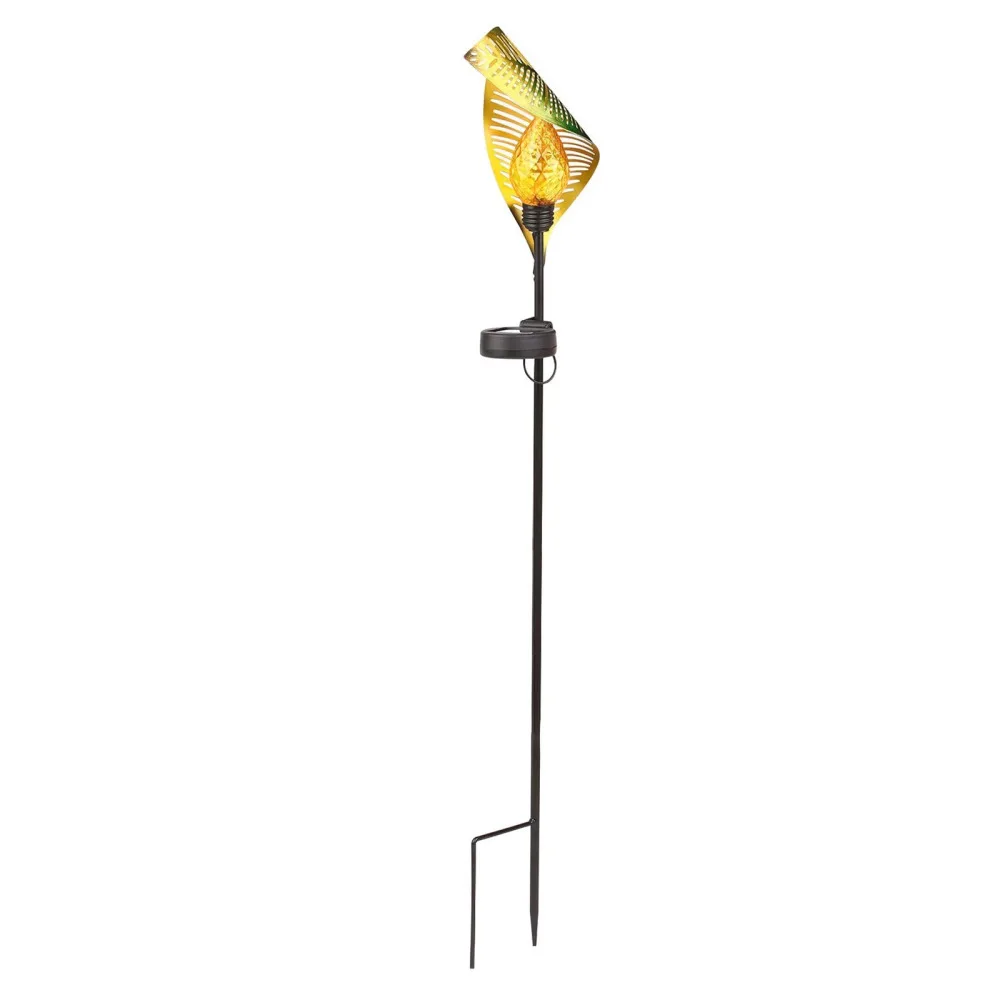 

Garden Light Decor Lamp Flower Stake High Quality Leaf-like Crackle Rose Landscape Fairy Solar Power Creative Outdoor Lights