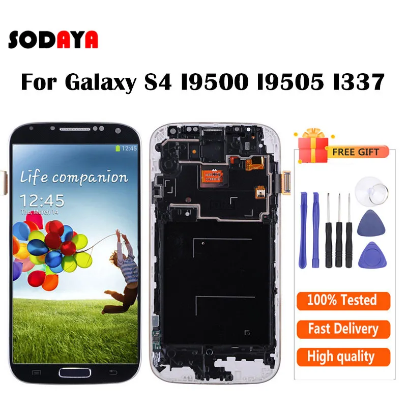 Для Samsung S4 LCD i9505 I9500 I337 ЖК дисплей + сенсорный экран дигитайзер в сборе Бесплатная