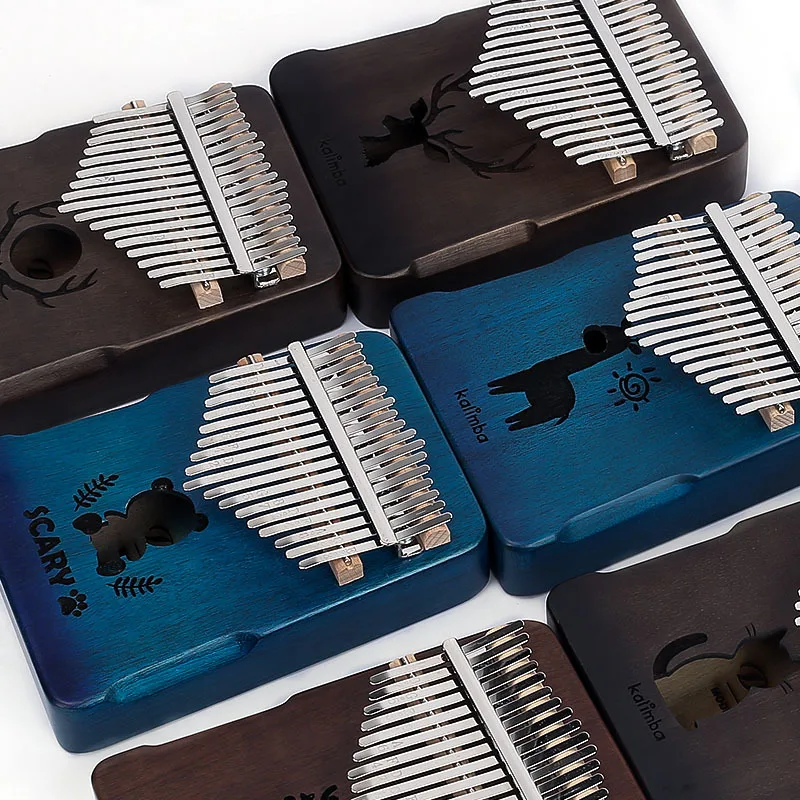 Клавиатура калимба с 17 клавишами из цельного дерева карманная подставка для