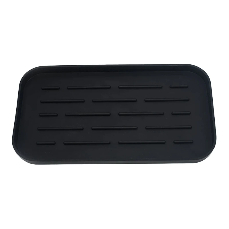 

P15F Silicone Drain Tray for Dishes Water Cup Fruit Vegetable Kitchen Sink Organizer Plate Sponge Holder Soap Pad