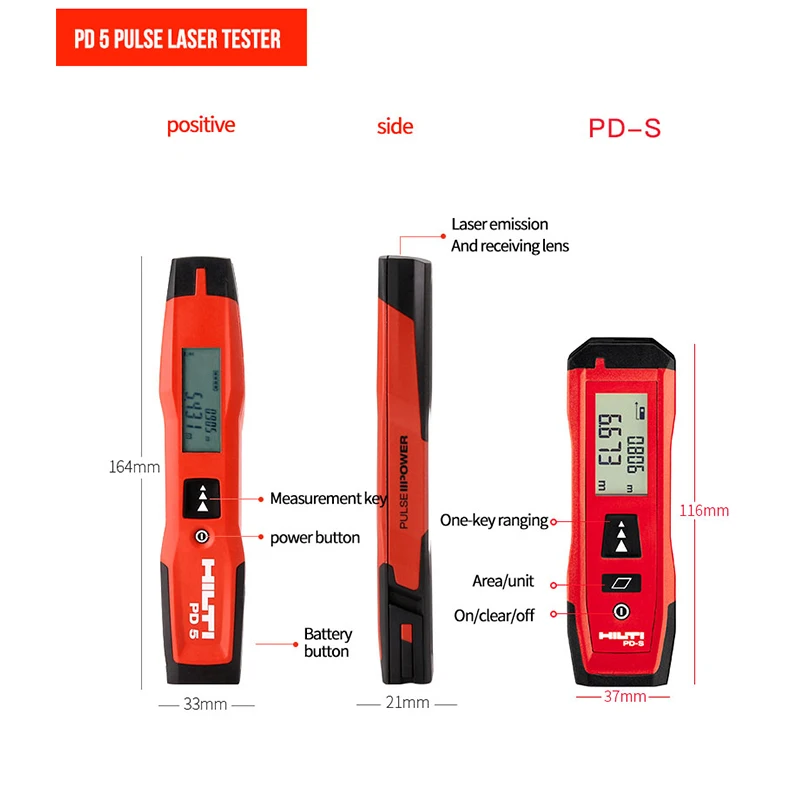 Высокоточный инфракрасный лазерный прибор HILTI PD-E электронный дальномер 200 м