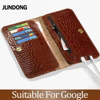 for google pixel 2 3xl lite 4 xl case crocodile texture cover cowhide phone bag wallet
