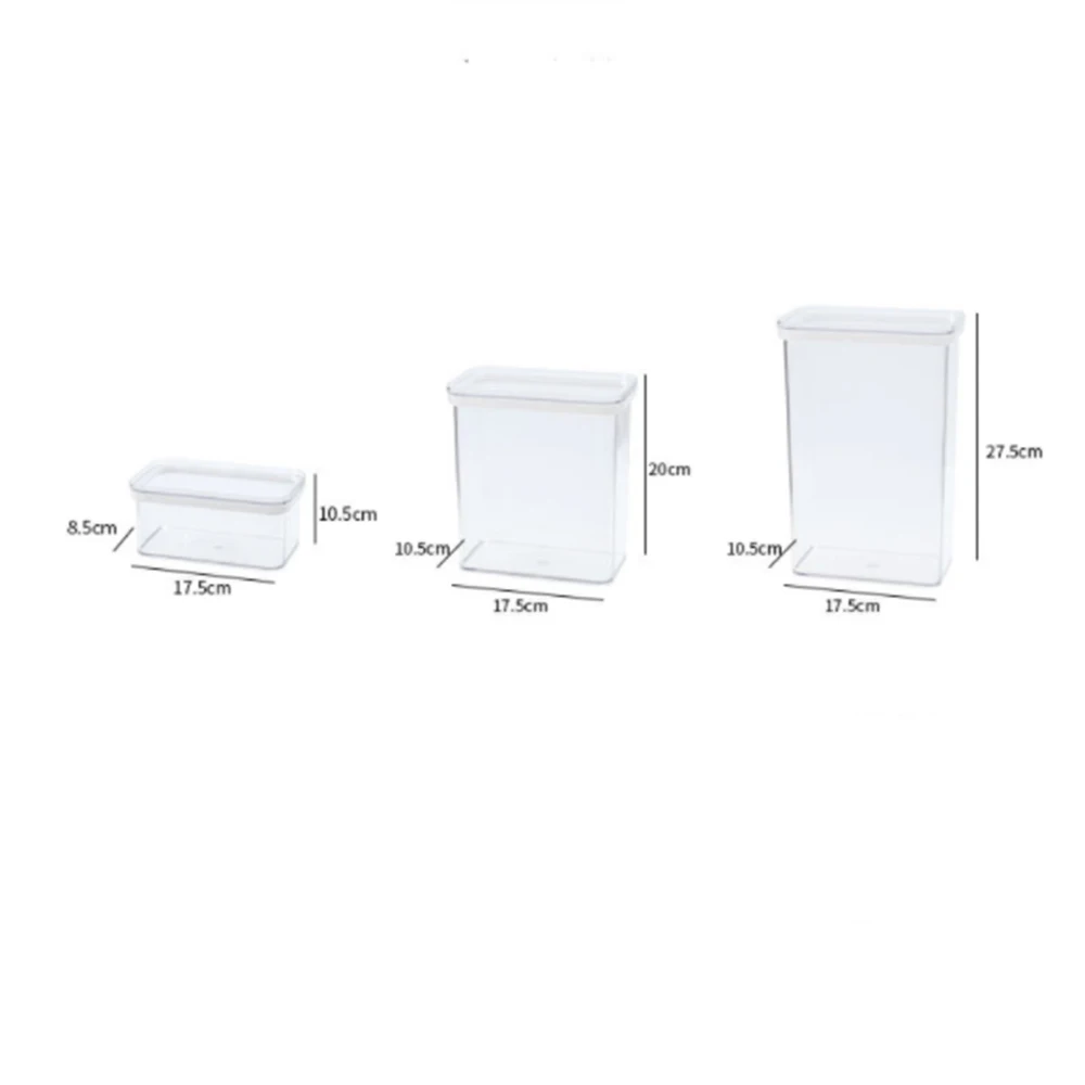 

Different Capacity Plastic Sealed Cans Kitchen Storage Box White Cover Food Canister Keep Fresh New Clear Container