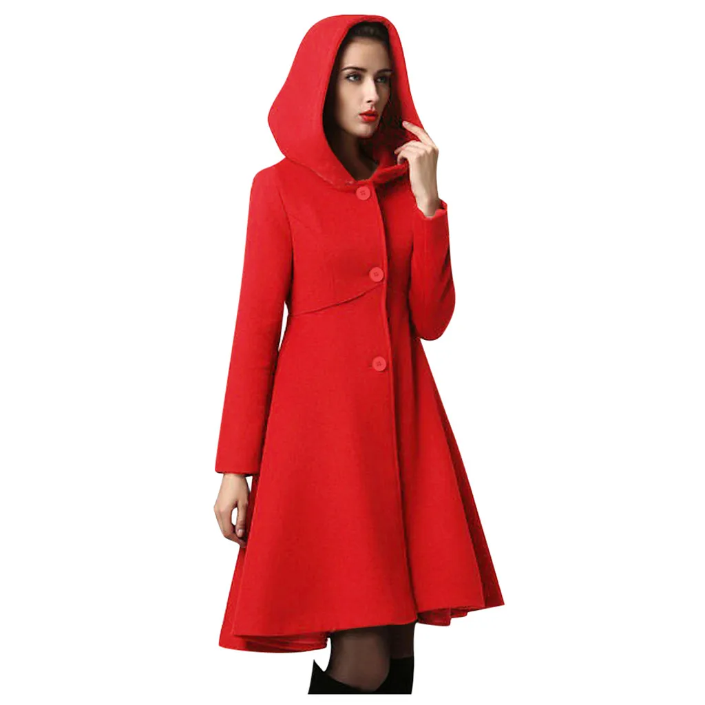 Зимнее женское пальто manteau femme, накидка с капюшоном, элегантное женское Шерстяное Пальто с карманами на талии, abrigo mujer casaco feminino