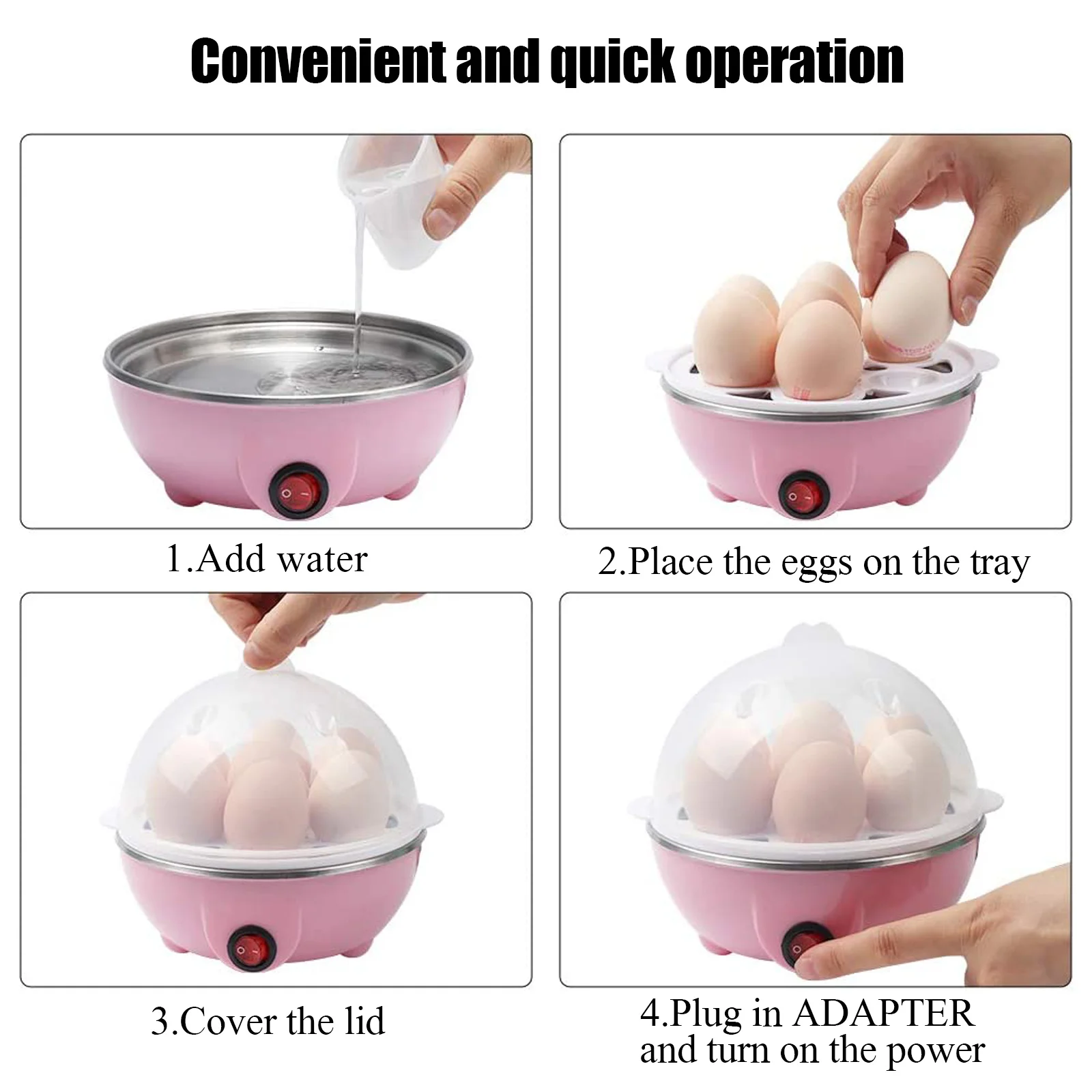 

Electric Egg Cooker Auto Power Off Rapid Egg Steamer Hard Boiled Poached Scrambled Eggs Boiler Maker 14 Eggs Capacity Poacher