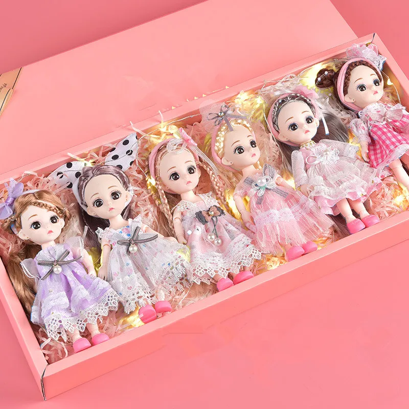 

1 коробка 6 шт/каждый набор BJD 16 см кукла с 13 подвижные суставы, модное платье принцессы для девочек украшения подарок на день рождения