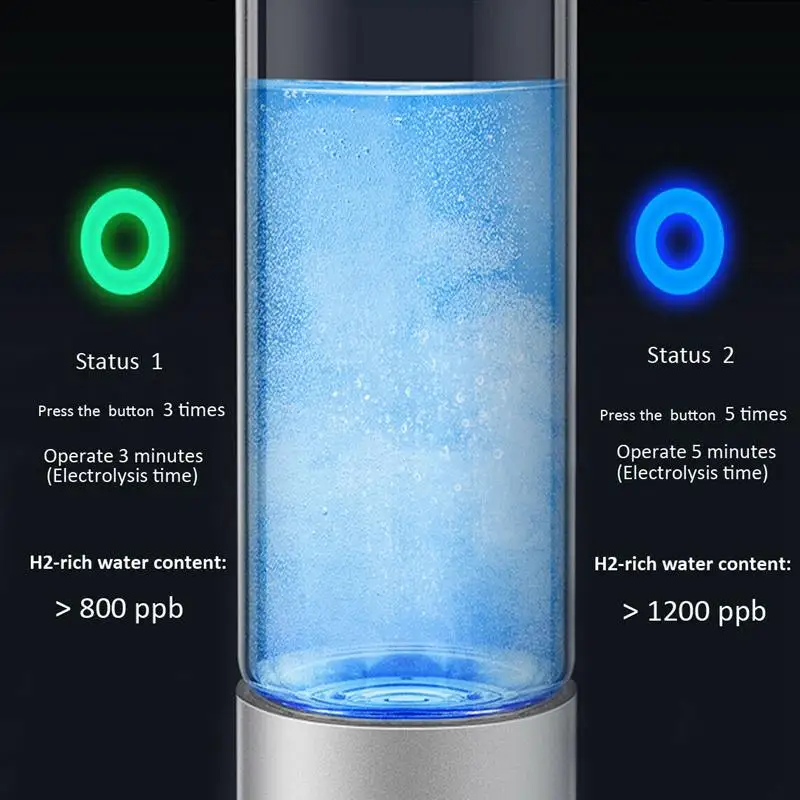 AUGIENB 350 мл водород богатая бутылка для воды щелочной ионизатор генератор здоровый антивозрастной USB Перезаряжаемый с RGB светодиодный светильник