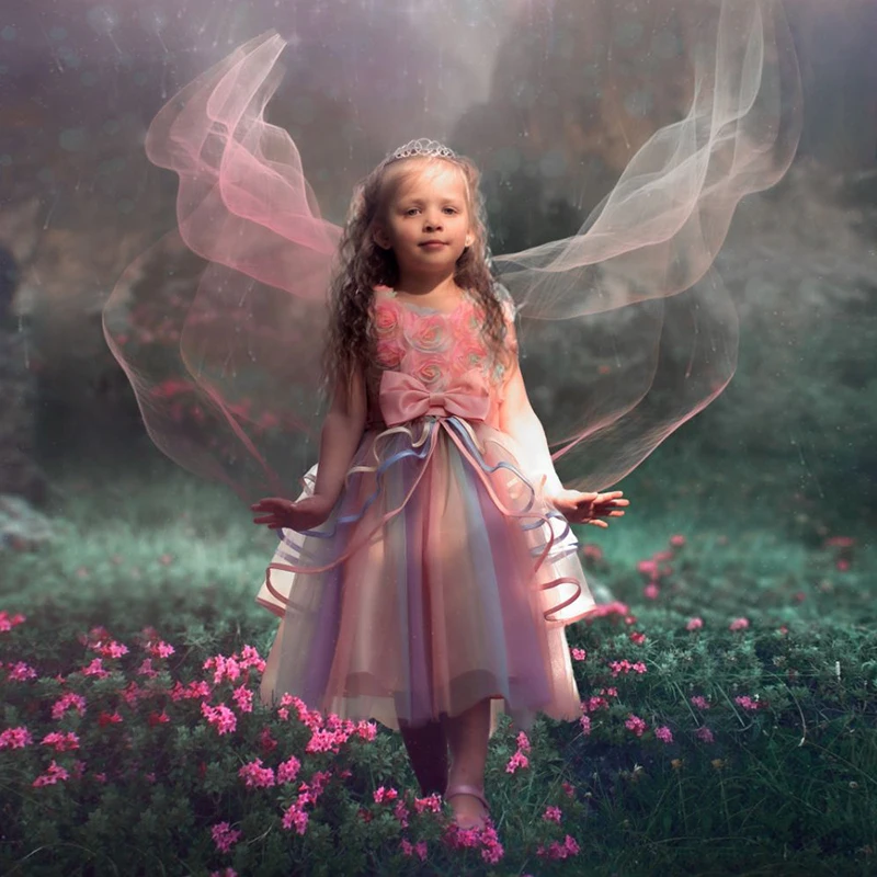 

Unicorn Rainbow Princess Dress For Girls Kids Halloween Cosplay Party Costume Children Elegant Party Prom Gown Children Clothes