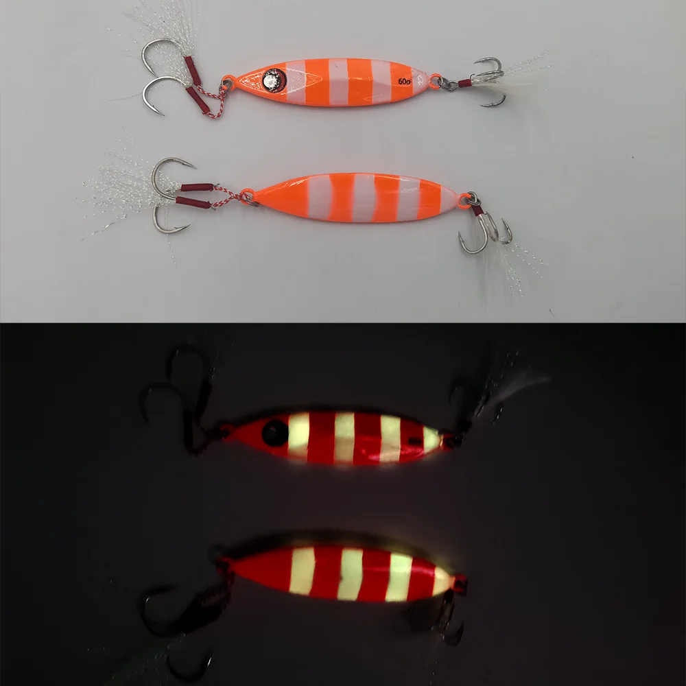 1PC 40g-100g Luminous Fishing Wobblers Crank Iron Plate Lure Minnow Bionic Fake Luya Sink Bait Tackle for Sea Bass Accessories | Спорт и