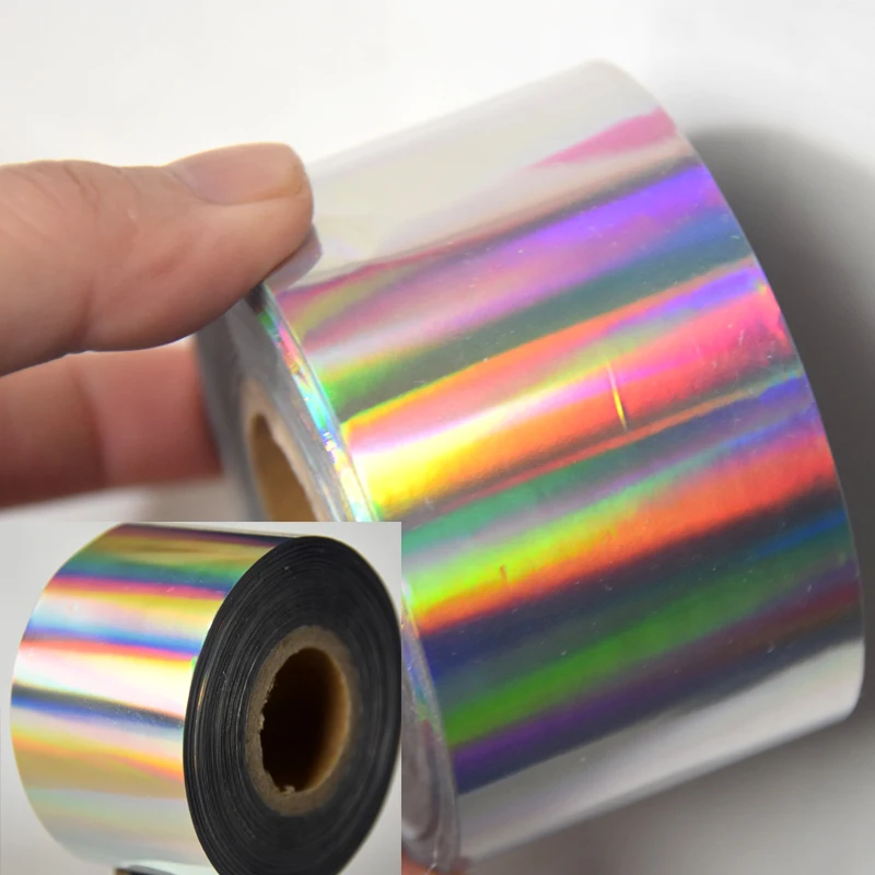 Переводные фольгированные наклейки для ногтей серебро 120 пробы голографическое