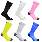 Однотонные велосипедные носки, высококачественные Компрессионные носки для мужчин и женщин, спортивные футбольные баскетбольные Носки